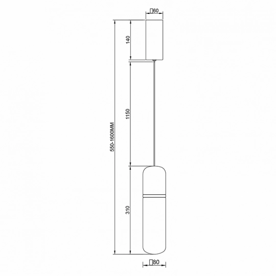 Luster visilica LED SHADOW MAP9504-1 6W 3000K mat crna+bakar — slika 3