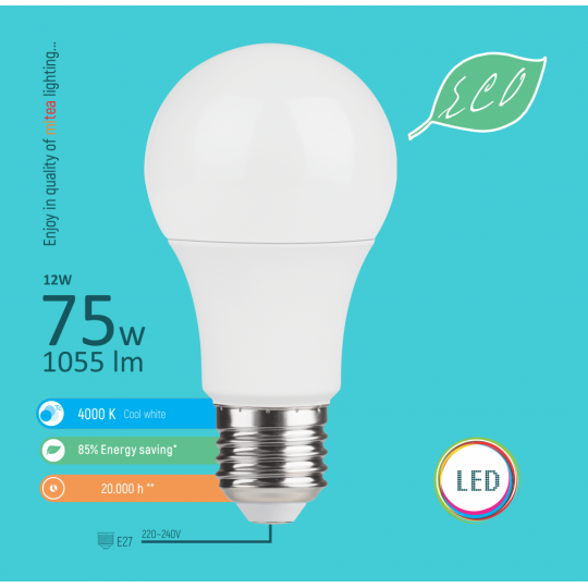 Sijalica LED 12W A60 4000K E27 220-240V — slika 2