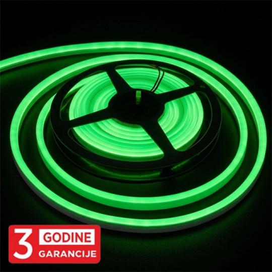 Led Neon MLG-2835-120-ML 120 dioda 5m IP67 zelena 7,5W 12V 6x12mm — slika 2