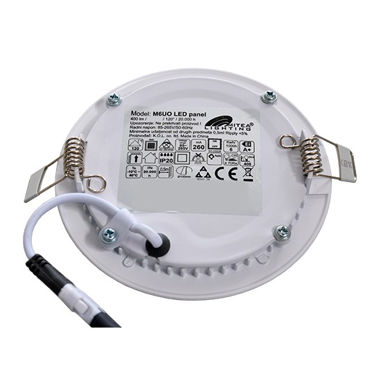 Panel LED ugradni okrugli 6W 3000K — slika 2