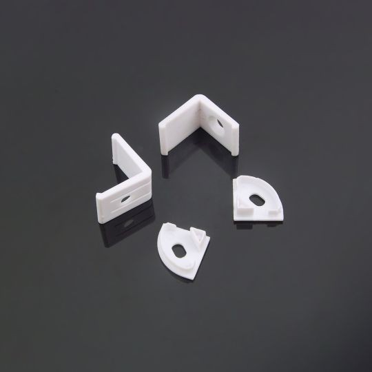 Aluminijumski profil za LED trake ugaoni crni M601C 2000x16x16mm set sa difuzerom — slika 3