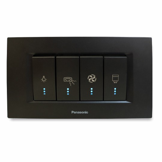 Prekidač za svjetlo Panasonic 1M INDIKATORSKI crni 16A WT8(WVTT10021BL)04 EU2 Thea Modular — slika 2