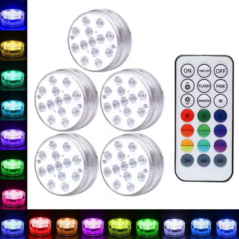 Lampe spot podvodne set 5/1 RGB IP68 dimabilne sa daljinskim — slika 1
