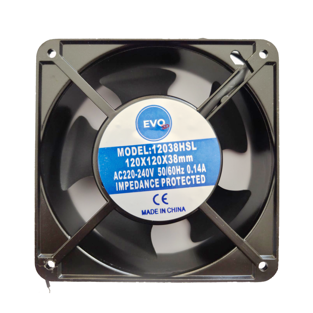 Ventilator elektromotora 120x120mm 220V d38mm — slika 1