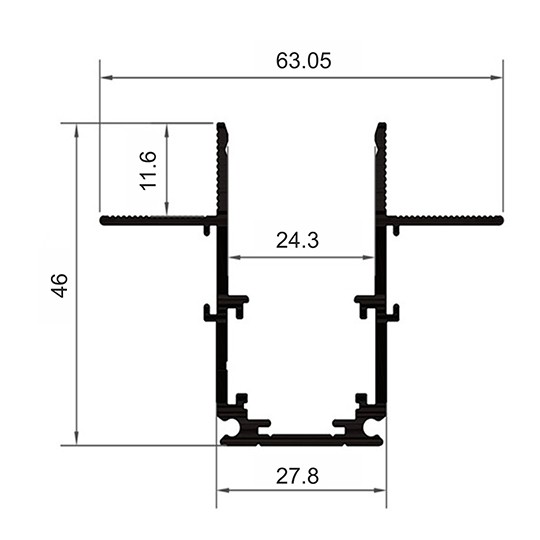 Šina magnetna 3m 13mm SLIM-UGRADNA 48V 64,5X45,7mm Mitea — slika 3